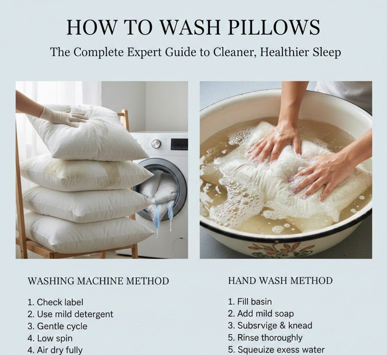how to wash pillows