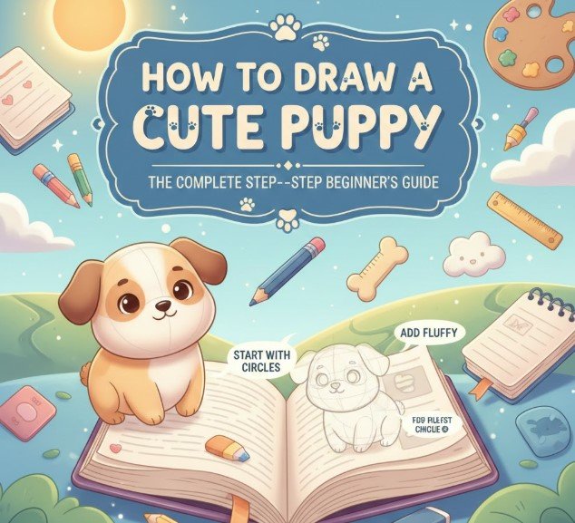 how to draw a cute puppy