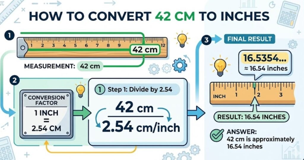 42 cm to Inches