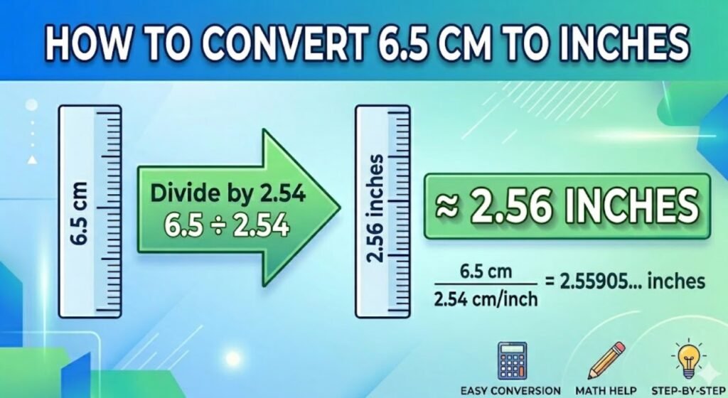 6.5 cm to Inches