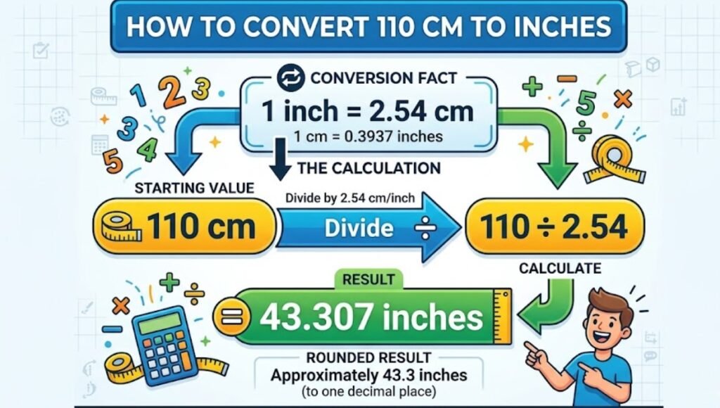 110 cm to Inches